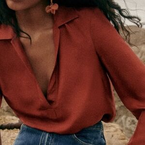 Sezane Terracotta Blouse